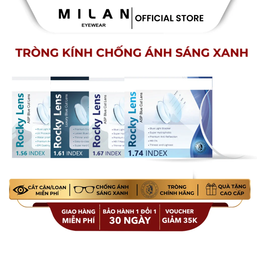 So sánh độ mỏng của các dòng tròng kính Essilor chiết suất cao