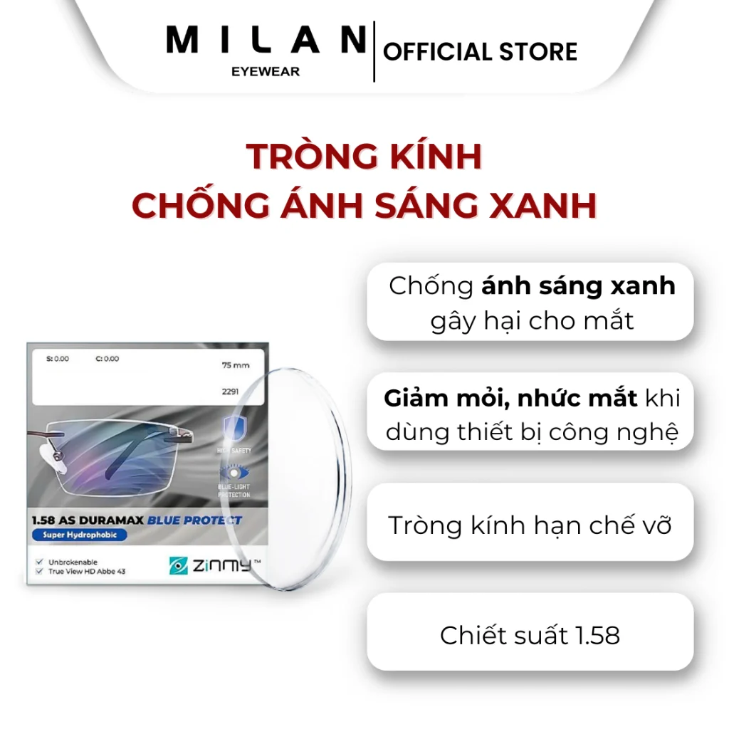 Không gian trưng bày bảng giá và chương trình khuyến mãi tại Milan Eyewear