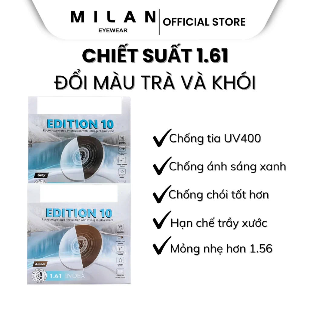 Không gian trưng bày bảng giá và chương trình khuyến mãi tại Milan Eyewear