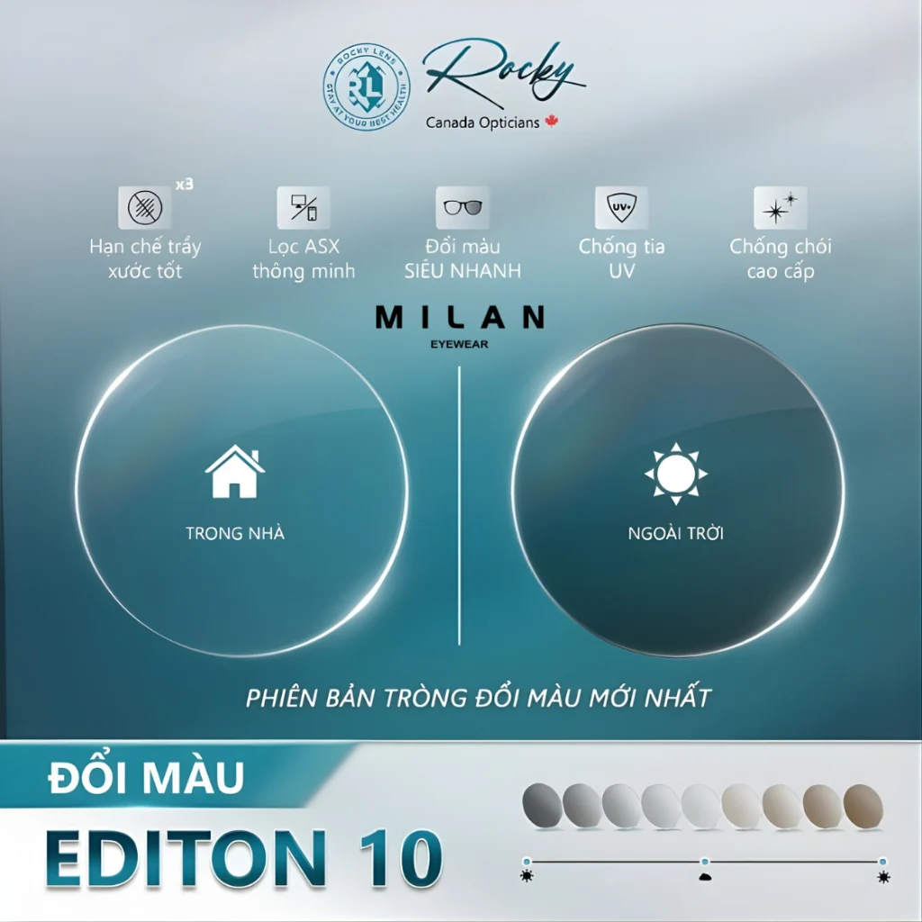 Cận cảnh chi tiết kỹ thuật và lớp váng phủ cao cấp của Essilor