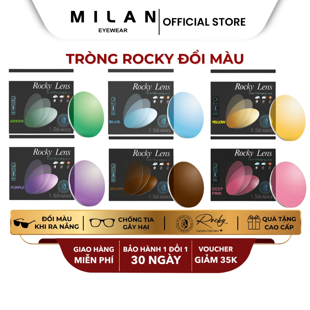 Không gian trưng bày bảng giá và chương trình khuyến mãi tại Milan Eyewear