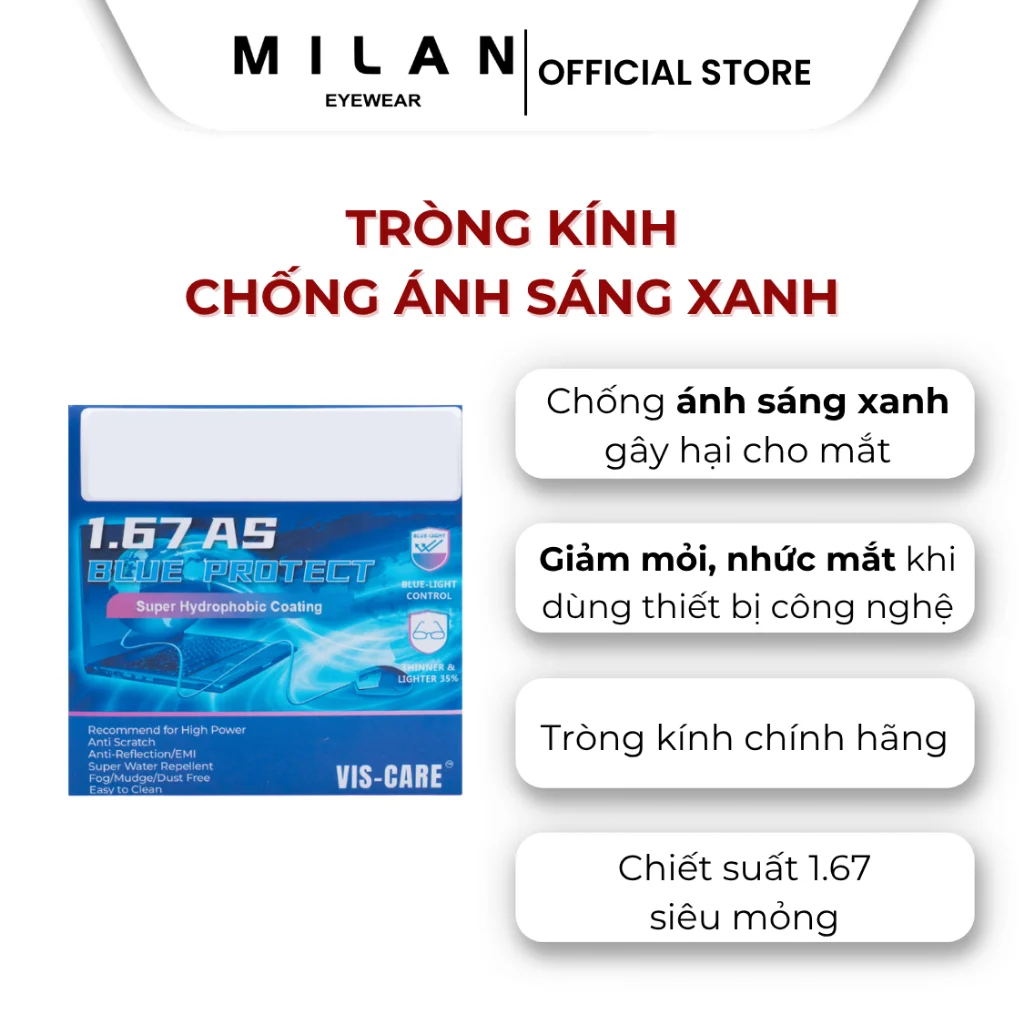 Không gian trưng bày bảng giá và chương trình khuyến mãi tại Milan Eyewear