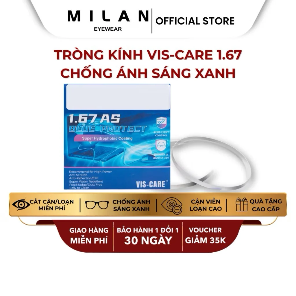 Không gian trưng bày bảng giá và chương trình khuyến mãi tại Milan Eyewear
