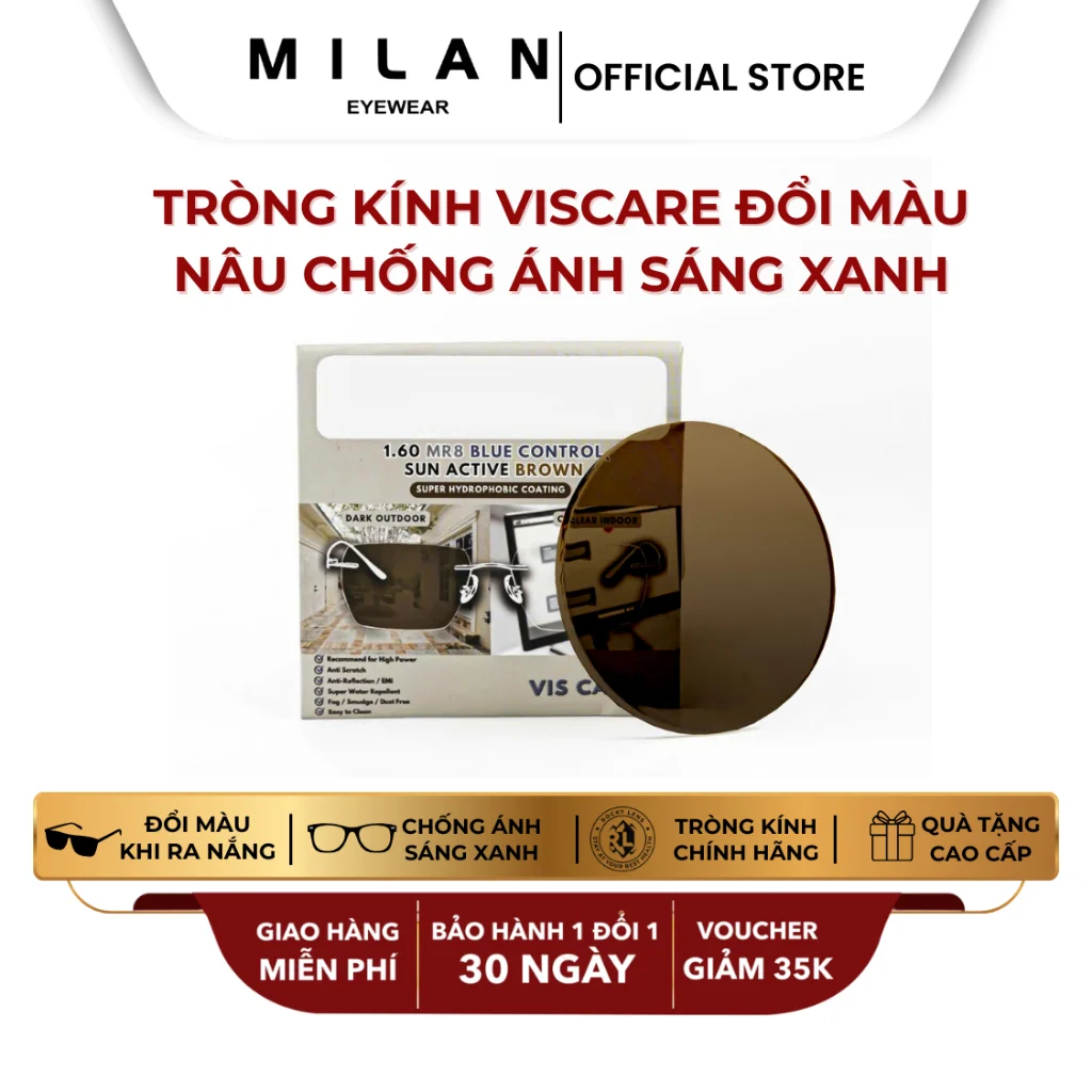 Không gian trưng bày bảng giá và chương trình khuyến mãi tại Milan Eyewear