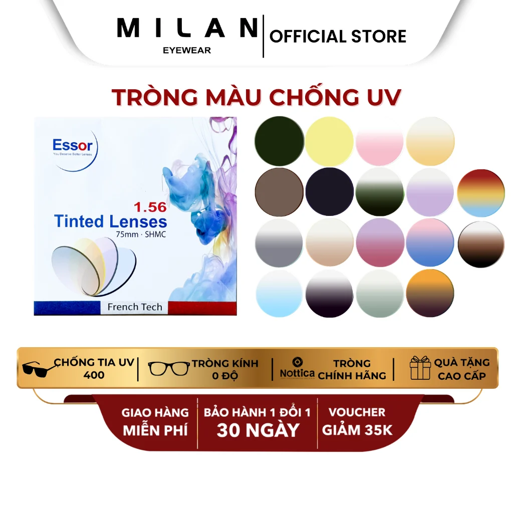 Không gian trưng bày bảng giá và chương trình khuyến mãi tại Milan Eyewear