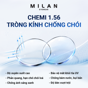 Tròng Kính Chemi 1.56 SP Crystal U2 Coated (Độ loạn cao)