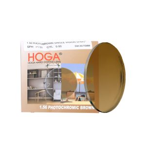 Hai Tròng Kính Hoga 1.56 Flat Top Photo Brown HC Đổi Màu Trà