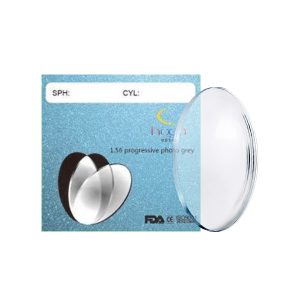Hai Tròng Kính Hoga 1.56 Flat Top Photo Grey HC Đổi Màu (Cận -0.25 ~ -2.00)