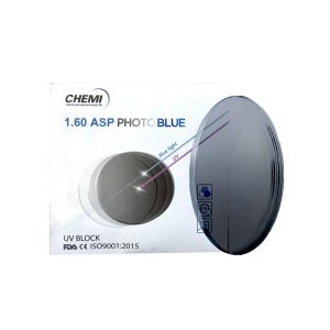 Tròng Kính Đổi Màu Lọc Ánh Sáng Xanh Chemi 1.60 ASP Photo Blue Coated Gray