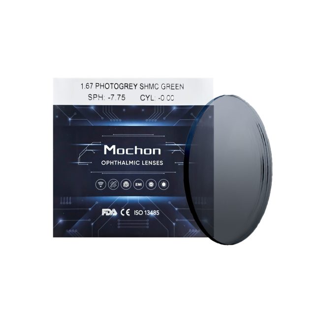 Tròng Kính Đổi Màu Mochon 1.67 Photo Grey SHMC Green